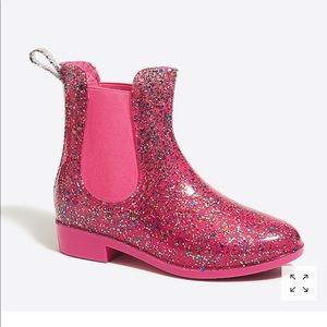 NWT CrewCuts kids glitter rain boots